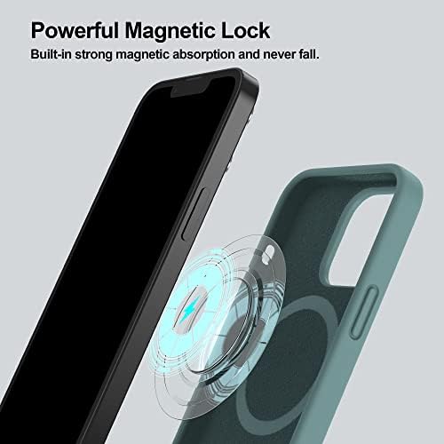 SURPHY Magnetic Case Designed for iPhone 13 Pro Max Case (6.7 inch 2021 Release), with Microfiber Lining Liquid Silicone Phone Case for iPhone 13 Pro Max (Cactus Green)