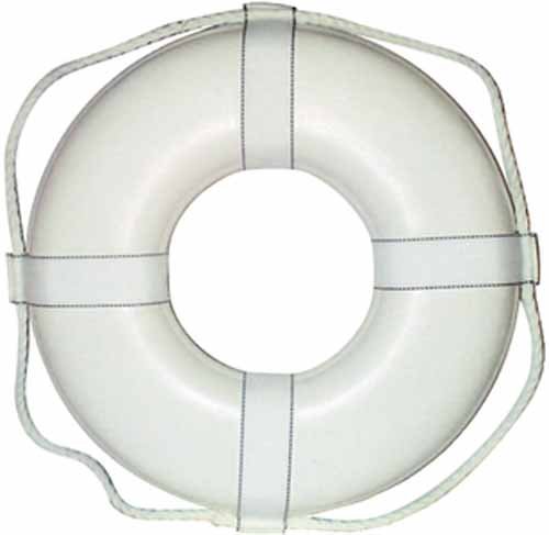 Cal June 19 White Ring Buoy W/Straps