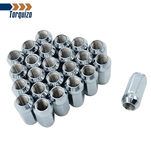 Torquizo 24PCS Chrome Lug Nuts M14x1.5 for Chevrolet Silverado, Ford, GMC Aftermarket Wheels - Thumbnail 7