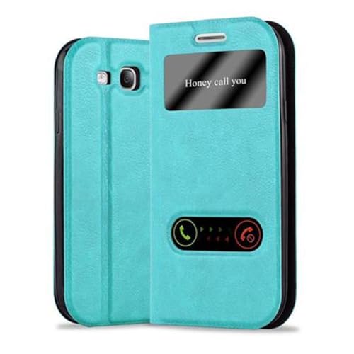 Cadorabo Hülle kompatibel mit Samsung Galaxy S3 / S3 NEO in Mint TÜRKIS - Schutzhülle mit Magnetverschluss, Standfunktion & 2 Sichtfenstern