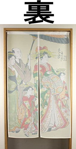浮世絵のれん　150㎝×85㎝ Amazon.co.jp: 光沢感のある浮世絵のれんロング85センチ×150