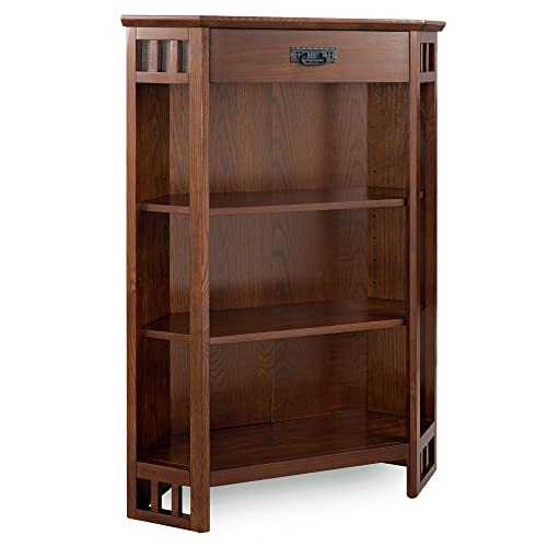 Image of Leick Home Mission Corner Bookcase, 36 inch, Mission Oak