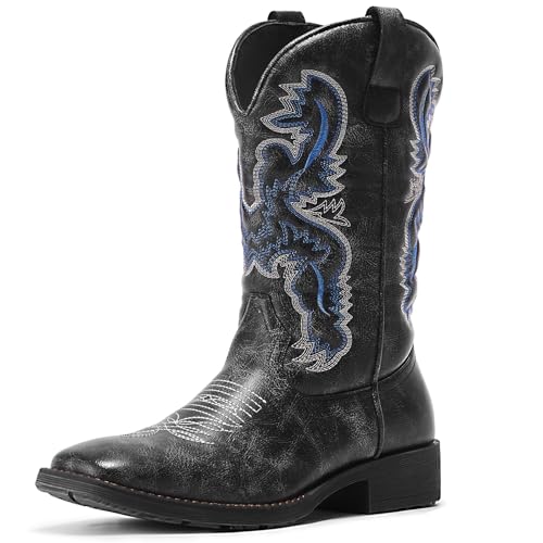 TruVeld Men's Western Cowboy Boots - Square Toe Embroidered