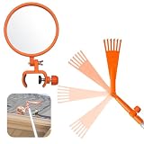 EZ Smart Gutter Cleaning Tool & Inspection Mirror Set - Mini Rake with Pivoting Head, Roof Debris & Gutter Guard Cleaner, See and Clear from the Ground (Rake and Mirror Only)