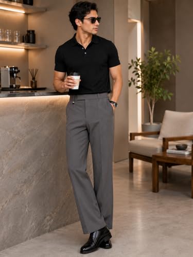 Image of Men's Formal Trouser Pant| Men's Bootcut Important Pant | Men Slim Fit Pants, Straight Fit Formal Trouser | Elegant Styling for Daily Use