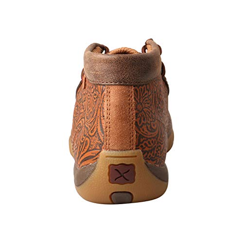Image of Twisted X Women's Chukka Leather Driving Moccasins, Tan /Tooled, 7 Medium