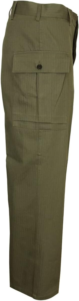 US HBT OD7 Trousers - Military Outdoor Pants Herringbone Twill 100% Cotton