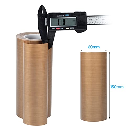 Image of PTFE Coated Fiberglass Telfon Tape,high Temperature Tape;Drying Mechanical Conveyor Belt; Welding Sealing Tape; -196℃ - +300℃ (Brown4, 150mm x 12yards x 0.18mm)