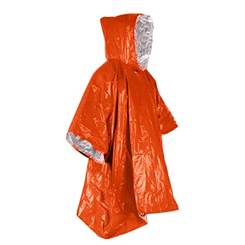 Couchage Survie, Couverture Imperméable Équipement Survie Et Équipement pour Activités Plein Air, Camping, Randonnée en Polyéthylène (PE) Orange – Image 4