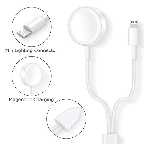 lifeegrn Update Version Smart Watch Charger Wireless USB 6.5 ft/2m Charging Cable for Apple Watch Series SE/6/5/4/3/2/1 iOS 6.0 & iPhone 12/11/Pro/Max/XR/XS/XS Max/X&iPad Series - Thumbnail 3