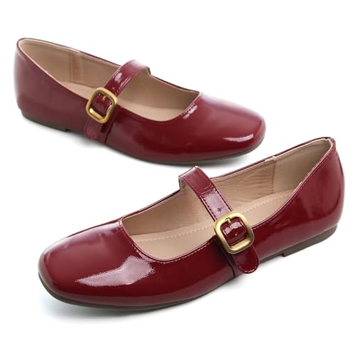 Hee grand Women Mary Jane Shoes Glittery Dress Shoes Comfortable Square Toe Slip on Ballet Flats Lightweight Walking Shoes2