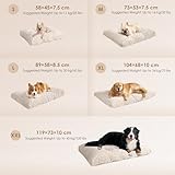 EHEYCIGA Hundebett Grosse Hunde Waschbar, 104x68cm, XL Hundekissen Flauschig für große Hunde, Kuschelig Umkehrbare Hundematte mit Kunstpelz und Kunstleinen, Beige