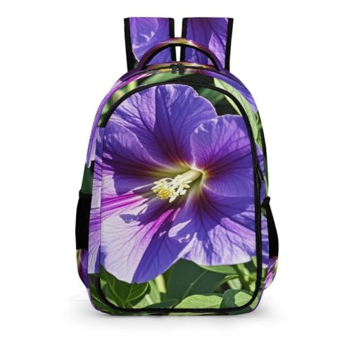 Mochila de viaje floral morada para ordenador portátil y equipaje diario ligero 6