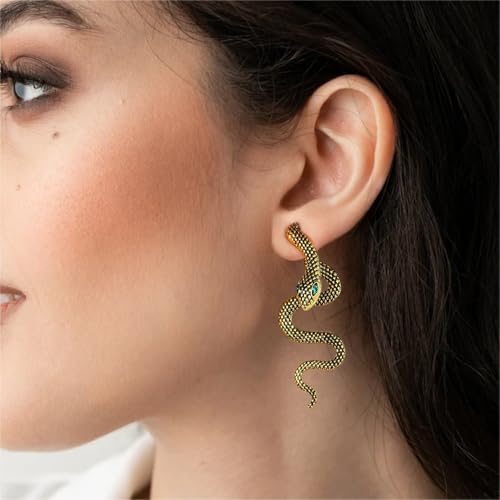 Long Snake Earrings for Women Men - Punk Hip Hop Goth Dangle Detachable Christmas Earrings2