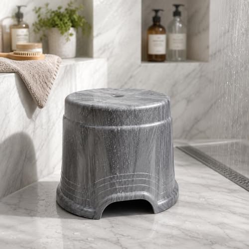 Image of PulGos Plastic Anti-Slip Bathroom Stool for Bathing|Comfortable Indoor & Outdoor Machiya for Sitting|Durable Adults Bath Stool & Patla Chair for Home|Grey