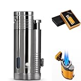 Beste Zigarrenfeuerzeuge mit Punsch Nachfüllbares Butan-Kraftstoffstandsfenster