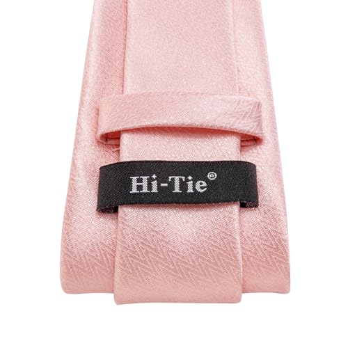 Image of Hi-Tie Men Ties Sets Silk Stripe Paisley Necktie Pocket Square Cufflinks for Business Wedding