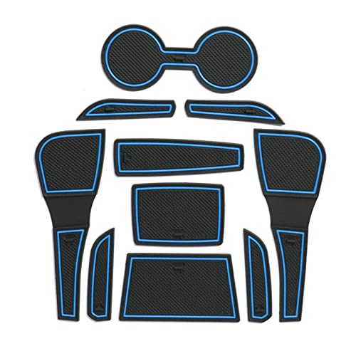 Tapis de fente de porte en caoutchouc bleu pour Mazda 2 Demio 2015-2019