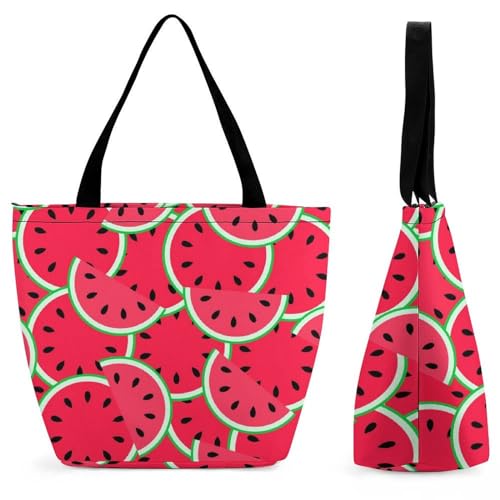 Sac à main melon d'eau pour femme | Grand cabas chic de voyage