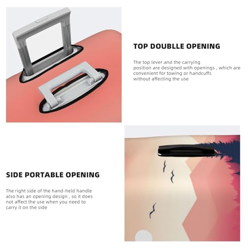 Minimalist Landscapes Foggy Sunset Elastic Travel Luggage Covers Dustproof Scratch-Resistant Suitcase Protector Fit 22-24 Inch3