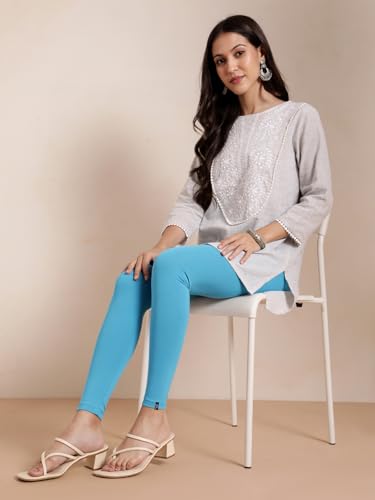 Image of TWIN BIRDS Super Stretchable Cotton Elasthane Fabric Ankle Length Leggings for Women