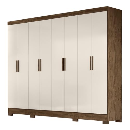 Guarda Roupas Casal 8 Portas Diplomata Castanho/Baunilha Moval