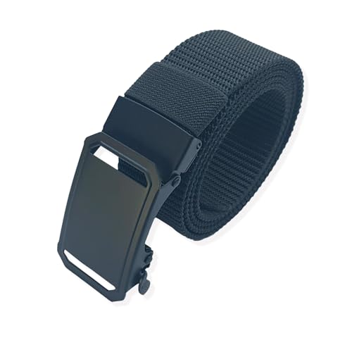 Ratchet Web Mens Belt,Nylon Casual Click Belt with Automatic Slide Buckle,Adjustable Trim to Fit,120cm/47.24inch