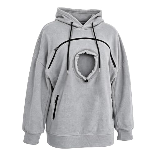 Pet Pouch Hoodie for Women Oversized Pet Carrier Hoodies with Zip Pet Pouch - image 6