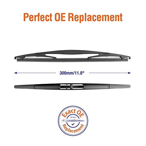 Image of For Genuine Honda 76730-TRN-H01 CRV 2017-2021 Rear Windshield Wiper Blade Replacement, Exact Fit for CR-V 2017 2018 2019 2020 2021 Rear Wiper Arm, WOWIPER Car Wipers, 300mm - 12 inch + 12 inch (set of 2)