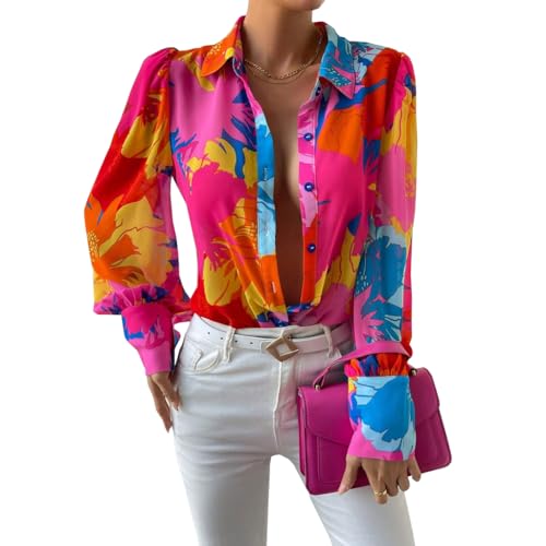 Long Sleeve Blouses for Women Button Down Shirts Dressy Casual Blouse Work Boho Tops 2025