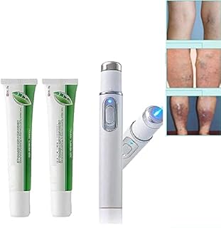 Meine Venus Disorder Home Treatment Set for Veins, Blue Light Therapy Pen, Varicose Veins Cream Treatment for Spider Veins and Scar Removal, Fast and Efficient (1*Pen+ 2*Gel)