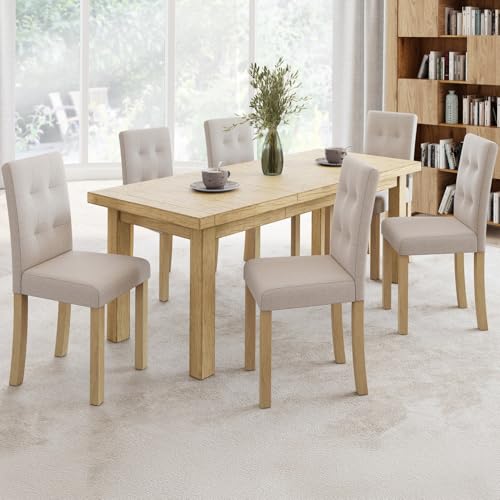 IDMARKET Chaises POLGA Capitonnées Beiges - vue 2
