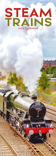 Steam Trains Slim 2026 Calendar | Slimline Wall Calendar | Train, Steam Railway Gift | Plastic Free Packaging | By Avonside Publishing