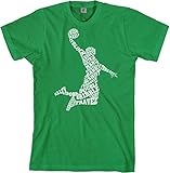Threadrock Men's Basketball Player Typography T-Shirt - Small, Kelly Green