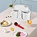 Pukomc Ice Cream Maker Machine for Home Use, with Two Ice Cream Bowls,Simple Operation and Easy to Clean,White