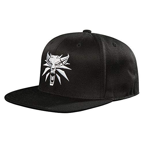 JINX The Witcher 3 White Wolf Medallion Snapback Baseball Hat, Black, Adult Size