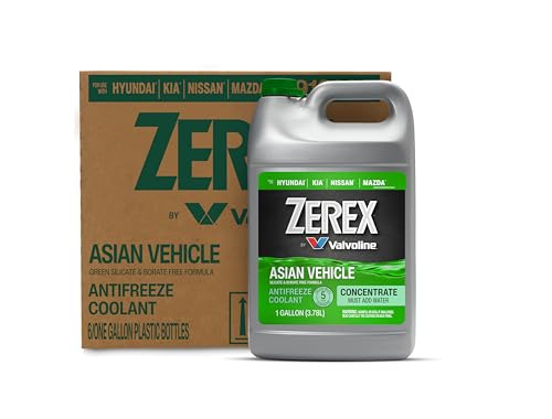 Zerex Asian Vehicle Green Antifreeze Coolant Concentrate 1 Gallon, Case of 6