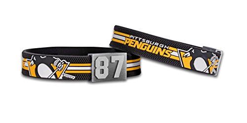 BRAYCE® Pittsburgh Penguins Armband mit Deiner Trikot Nummer 00-99 I Eishockey pur mit dem NHL® Pittsburgh Trikot am Handgelenk personalisierbar & handgemacht