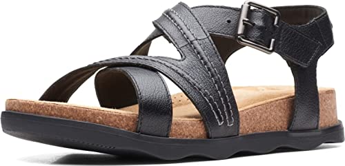 Sandales en cuir noir Clarks Brynn Ave 45 l'élégance d'une chaussure d'été