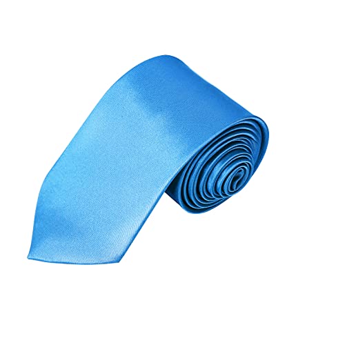 Image of Solid Satin Tie Pure Color Necktie Mens Ties + Gift Box