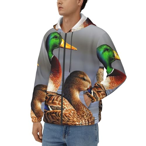 Sweat à capuche colvert homme veste zippée manches longues avec cordon