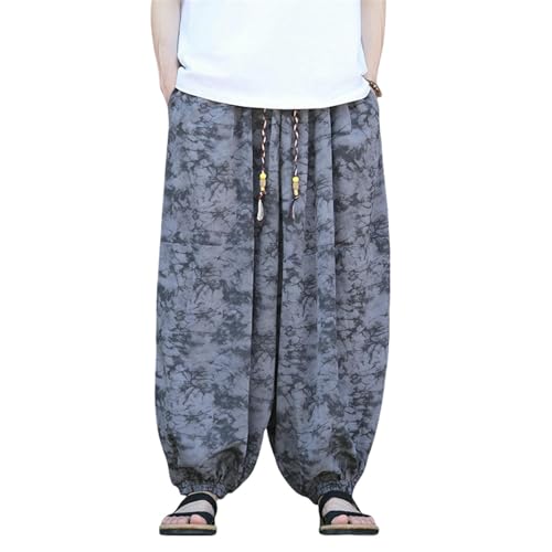 Pantalon long d'été pour homme style national vintage et ample