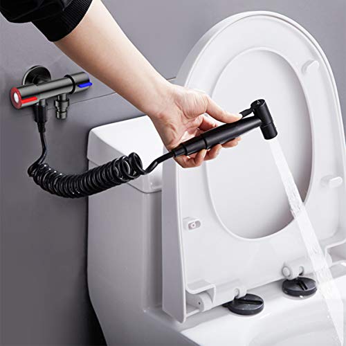 Cabilock 1 conjunto de pulverizador portátil para vaso sanitário, aço inoxidável, para higiene pesso