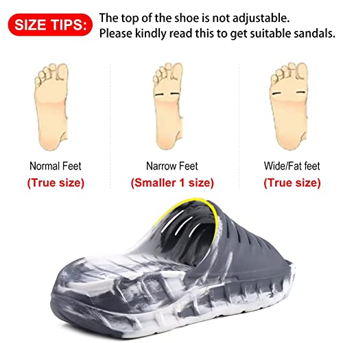 Image of GPOS Mens Sport Recovery Sandals Plantar Fasciitis Thick Cushion Slides Sandals Lightweight Comfort Orthotic Slippers