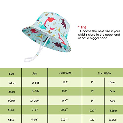 Image of LANGZHEN Sun Protection Hat for Kids Toddler Boys Girls Wide Brim Summer Play Hat Cotton Baby Bucket Hat with Chin Strap