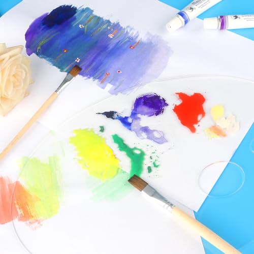 Image of Tamaki 2 Pack Acrylic Paint Palette, Paint Pallet 9.8 x 5.9 Inch | Clear Paint Tray Palette Easy Clean Non-Stick Artist Pallet for Oil Watercolor Craft DIY Art Painting Palette