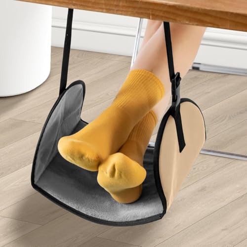 Hammac para pies de avión – Reposapiés de viaje largo con longitud ajustable, soporte para patas de oficina, , reposapiés, para oficina en casa, tren de trabajo, pausa para almuerzos - imagen 2