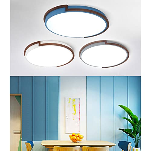 Lámpara de techo LED para techos bajos que elimina sombras molestas con madera 3