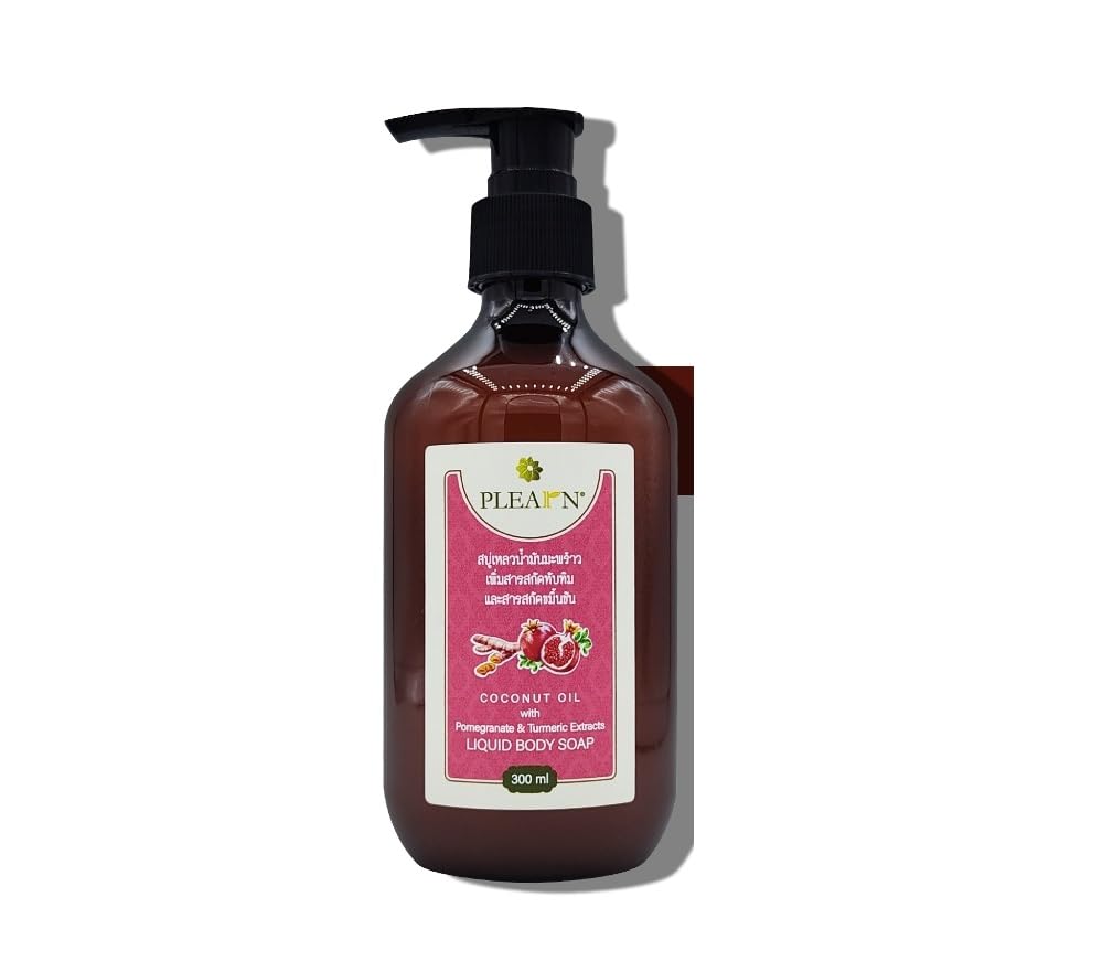 PLEARN liquid bath soap, coconut oil, pomegranate, turmeric, 300 ml