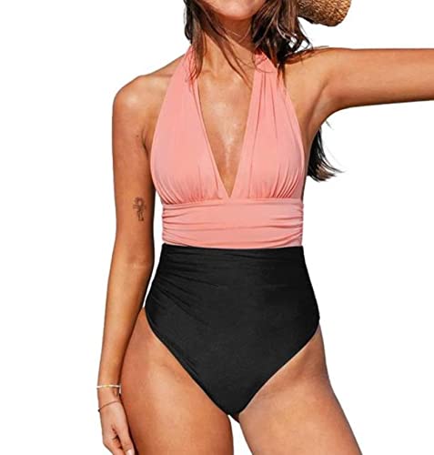 Maillot de bain rétro imprimé col en V plongeant sangle taille XL